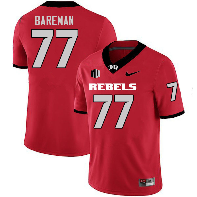 Men #77 Michael Bareman UNLV Rebels College Football Jerseys Stitched-Scarlet